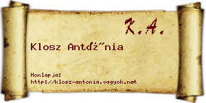 Klosz Antónia névjegykártya