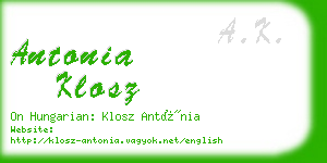 antonia klosz business card